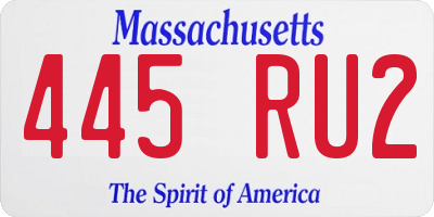 MA license plate 445RU2