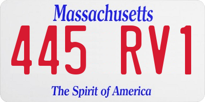 MA license plate 445RV1