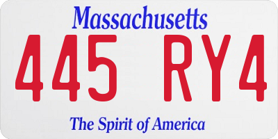 MA license plate 445RY4