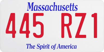 MA license plate 445RZ1