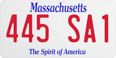 MA license plate 445SA1