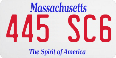 MA license plate 445SC6