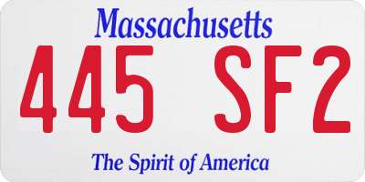 MA license plate 445SF2