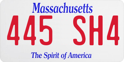 MA license plate 445SH4