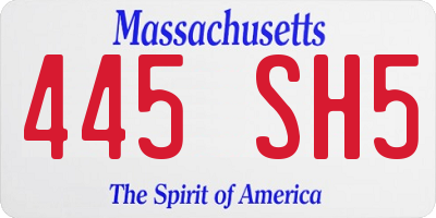 MA license plate 445SH5