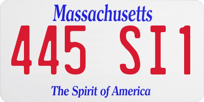 MA license plate 445SI1