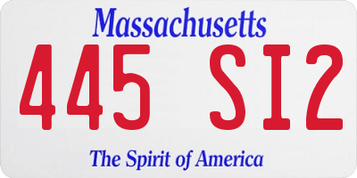 MA license plate 445SI2