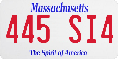 MA license plate 445SI4