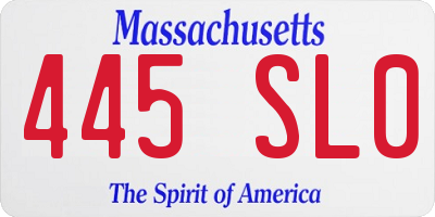 MA license plate 445SL0