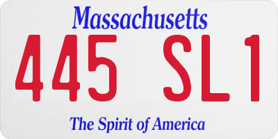 MA license plate 445SL1