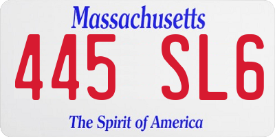 MA license plate 445SL6