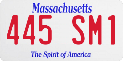 MA license plate 445SM1