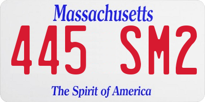 MA license plate 445SM2