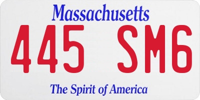 MA license plate 445SM6
