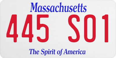 MA license plate 445SO1