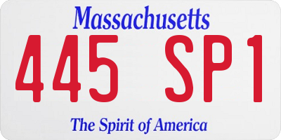 MA license plate 445SP1