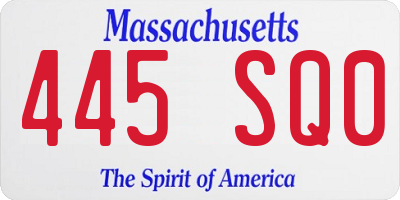 MA license plate 445SQ0