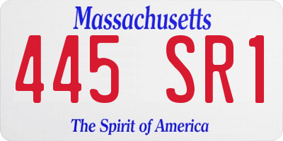 MA license plate 445SR1