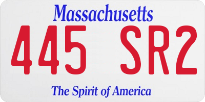 MA license plate 445SR2