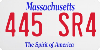 MA license plate 445SR4