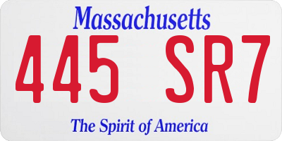 MA license plate 445SR7
