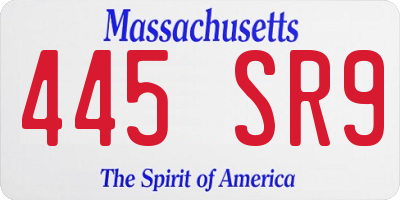 MA license plate 445SR9