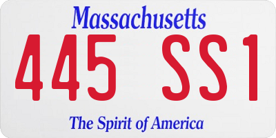 MA license plate 445SS1