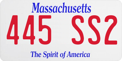 MA license plate 445SS2