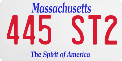 MA license plate 445ST2