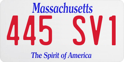 MA license plate 445SV1