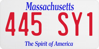MA license plate 445SY1