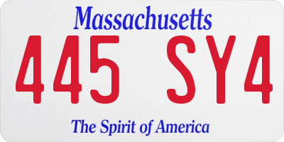 MA license plate 445SY4