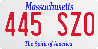 MA license plate 445SZ0