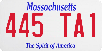 MA license plate 445TA1