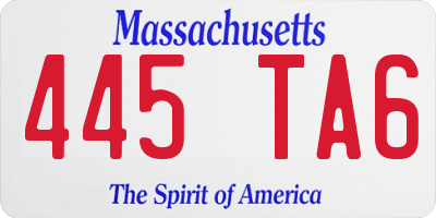 MA license plate 445TA6