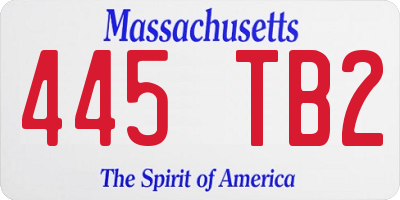 MA license plate 445TB2