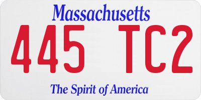 MA license plate 445TC2