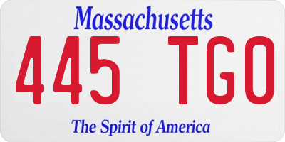 MA license plate 445TG0