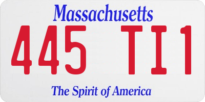 MA license plate 445TI1