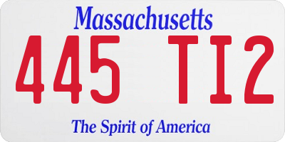 MA license plate 445TI2