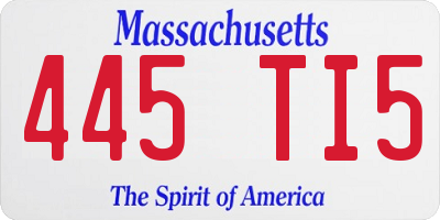 MA license plate 445TI5