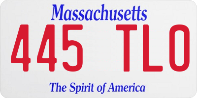 MA license plate 445TL0