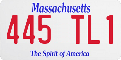 MA license plate 445TL1