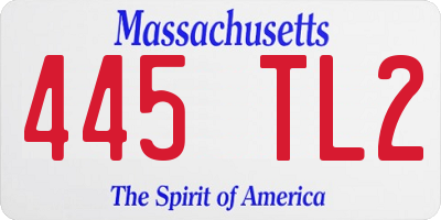 MA license plate 445TL2