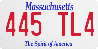 MA license plate 445TL4