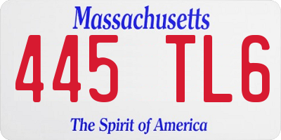 MA license plate 445TL6