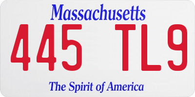MA license plate 445TL9