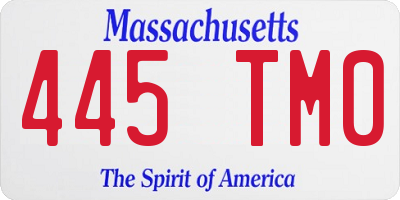 MA license plate 445TM0