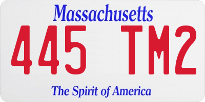 MA license plate 445TM2