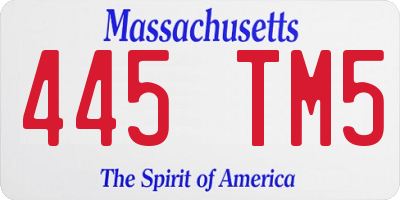 MA license plate 445TM5